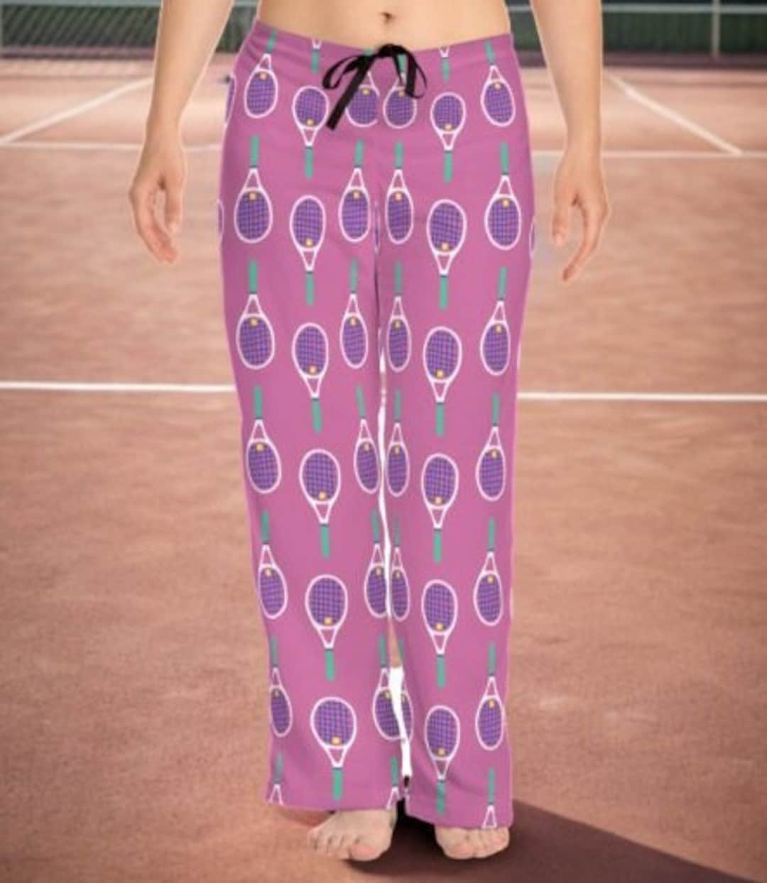 Women's Tennis Pajama Pants Tennis Gift for Tennis Player Tennis Pants Tennis Team Outfit for