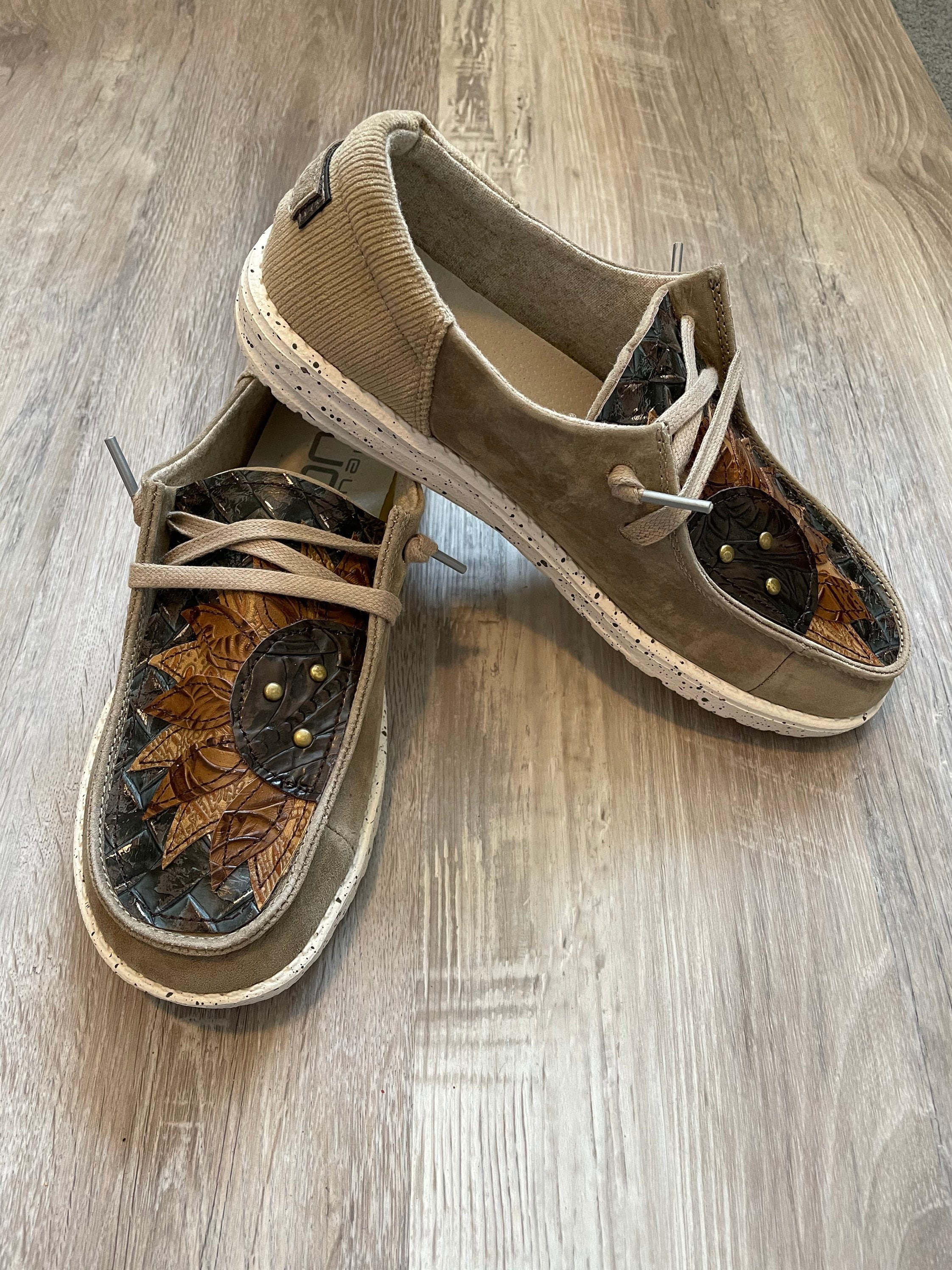 custom leather hey dudes womens
