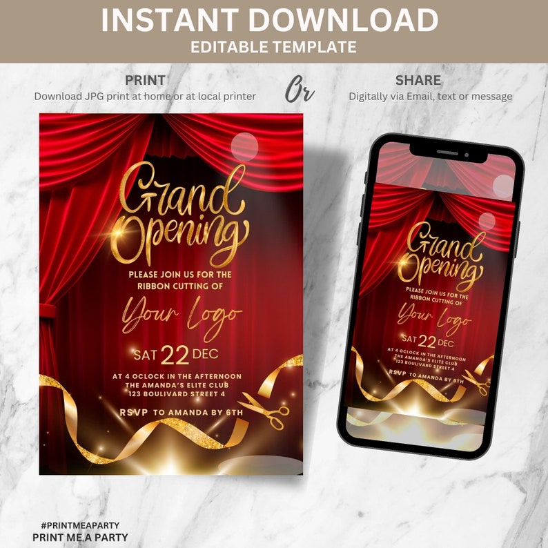 Ribbon Cutting Invitation Template Online Ribbon Cutting Grand Opening