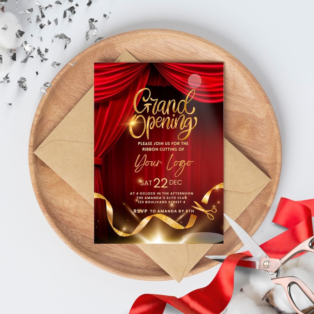 Ribbon Cutting Invitation Template Online Ribbon Cutting Grand Opening