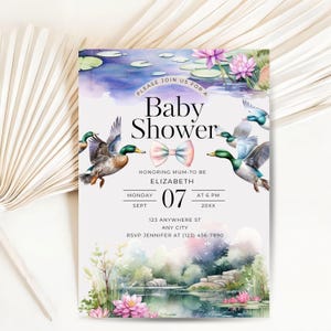 Mallard Duck Baby Shower invitation Duck Baby Shower invitation Mallard Duck Party Duck Bundle, Little Boy Duck Baby Shower, Boy Baby Shower