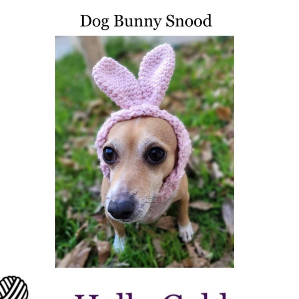 Bunny Snood Pattern XXS XSmall Small Large Xlarge CROCHET Halloween Ear Warmer Clothes Dog Cat Puppy Pet Chihuahua Birthday Easter Photo