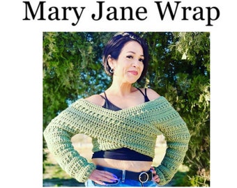 Mary Jane Wrap Small to 3X Crochet PATTERN Bundle PDF Huntress Shawl Yoga Crossbody Cowl Boho Asymmetrical Adult Breastfeeding