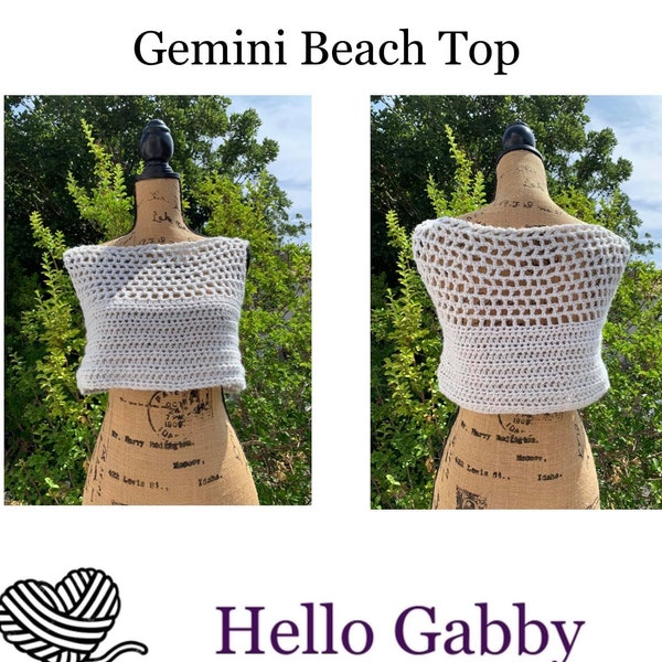 Gemini Beach Top CROCHET PATTERN PDF Size 4Xl 5Xl Clothes Summer Spring Airy Womens Shirt Boho Bohemian Shawl, T-Shirt Festival Crop Outfit