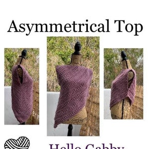 Asymmetrical Top CROCHET PATTERN Small - 3X Plus Size Vest Poncho Shawl Wrap Arrow Fire Games Bolero Hunger Cowl Sweater PDF Angle Slanted