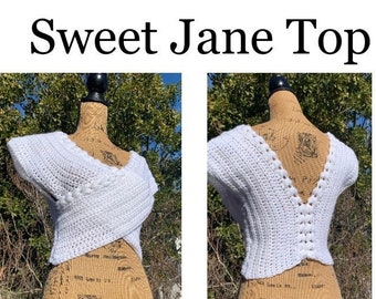 Sweet Jane Wrap XXS to 5XL Crochet PATTERN Bundle PDF Huntress Shawl Yoga Crossbody Games Nursing Cover Boho Asymmetrical Breastfeeding Top