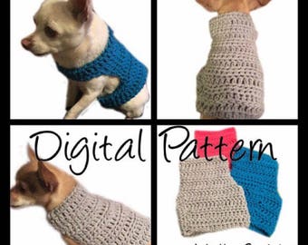 CROCHET PATTERN Dog Sweater X-small 