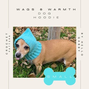 Crochet Dog Hood Pattern - Small, Instant Download PDF Puppy Clothes Chihuahua Apparel - Wags & Warmth