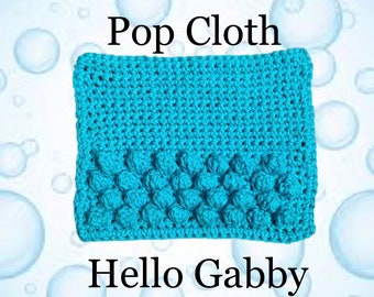 Pop Cloth CROCHET PATTERN Spa Cloth Kitchen Eco Natural Facial Cotton Wash Rag Hand Towel Friendly Washcloth Dishcloth Bath Body Accessories