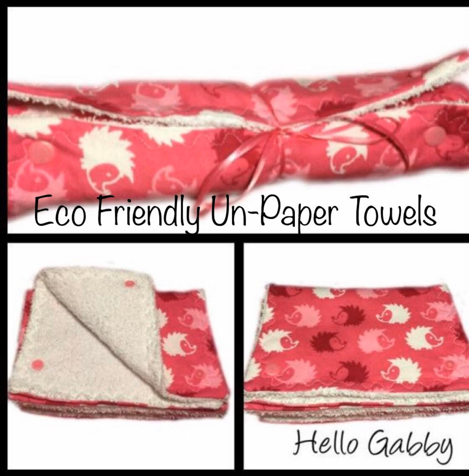 Unpaper Towel Sewing Tutorial Pattern, Reusable Paper Towels, Eco Snapping Cloth Paper Towels