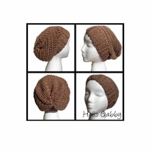 Slouchy Beanie PDF PATTERN, Crochet Hipster Beanie Hat Adult Men Women Tutorial PDF, Winter Fall Chunky Baggy Beanie Hat, Oversized Hat