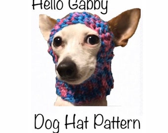 Dog Hat XS - Medium CROCHET PATTERN Clothes  Cat Puppy Pet Chihuahua Birthday Sweater Apparel Headband Wrap Headwrap Cover Puppy Snow Outfit