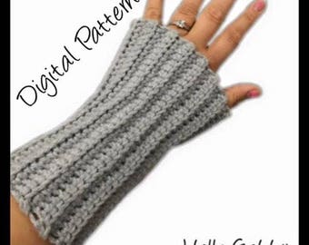Crochet Wrist Warmer Pattern, Hand & Arm Warmers PDF, easy pattern, beginner (Digital Download)