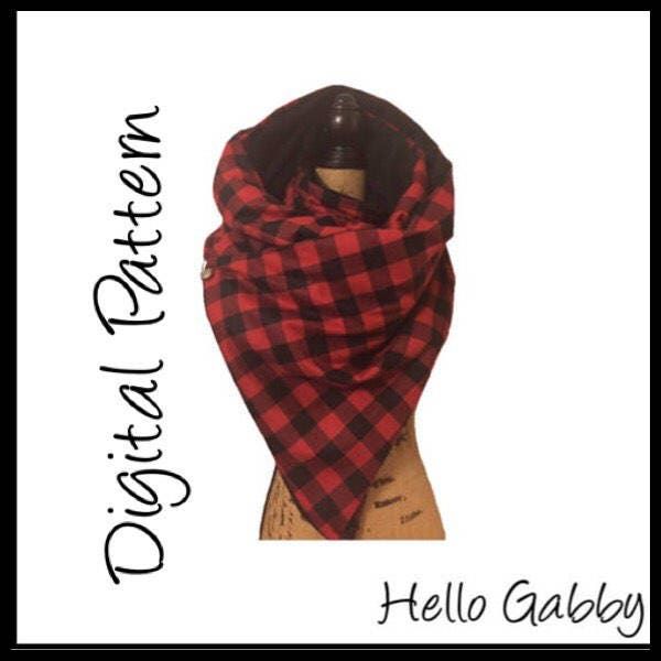 Hibernation Oversized Scarf Wrap Sewing Tutorial Pattern PDF DIY Travel Plaid Fleece Lined Shrug Blanket Shawl Fall Winter Instant Download