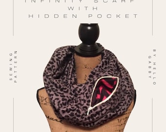 Gemini Infinity Scarf Sewing Pattern PDF ~ Hidden Pocket ~ Beginner Friendly ~ Instant Download ~ Neck Stash ~ Passport Holder