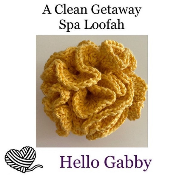 A Clean Getaway Spa Loofah CROCHET PATTERN Eco Natural Facial Pouf Puff Poof Wash Rag Hand Towel Friendly Cotton Bath & Body Accessories