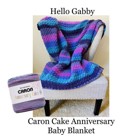 Baby Blanket PATTERN PDF Caron Cakes Anniversary Yarn Easy Stitches  Beginner Lap Blanket Newborn Photo Prop Warm Swaddler Baby Shower Afghan 