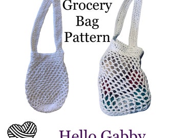 Grocery Bag PDF PATTERN Crochet Eco Reusable Re-Usable Sling Purse Market Tote Beach Summer Accessory Swimming Farmers Market Go Green Mesh