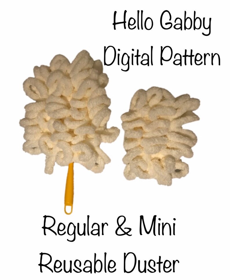 Reusable Duster CROCHET PATTERN PDF Regular and Mini Wand Cleaner ...