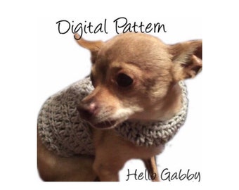 CROCHET PATTERN Dog Sweater - X-Small Size Dog Pet Chihuahua Vest Birthday Jacket Sweater Apparel Clothes Costume Outfit Apparel