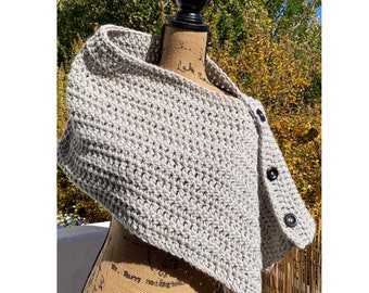 Knopf Schal häkeln MUSTER Strick Schal Halswärmer Winter Boho Cowl Wrap Pullover Anfänger Kurzanleitung DIY