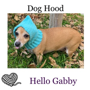 Dog Hood Small CROCHET PATTERN Clothes Earwarmer Puppy Chihuahua Dog Hat Sweater Apparel Headband Tiny Teacup Headwrap Cover Snow Outfit