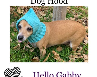 Dog Hood Small CROCHET PATTERN Clothes Earwarmer Puppy Chihuahua Dog Hat Sweater Apparel Headband Tiny Teacup Headwrap Cover Snow Outfit