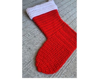 Easy Holiday Stocking CROCHET PATTERN Easy Gifts Christmas Winter Santa Fireplace Photo Baby Unisex Girl Boy Home Decor Customization DIY