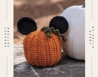Mouse Pumpkin Crochet Pattern, Fall Halloween Decor (PDF Pattern)