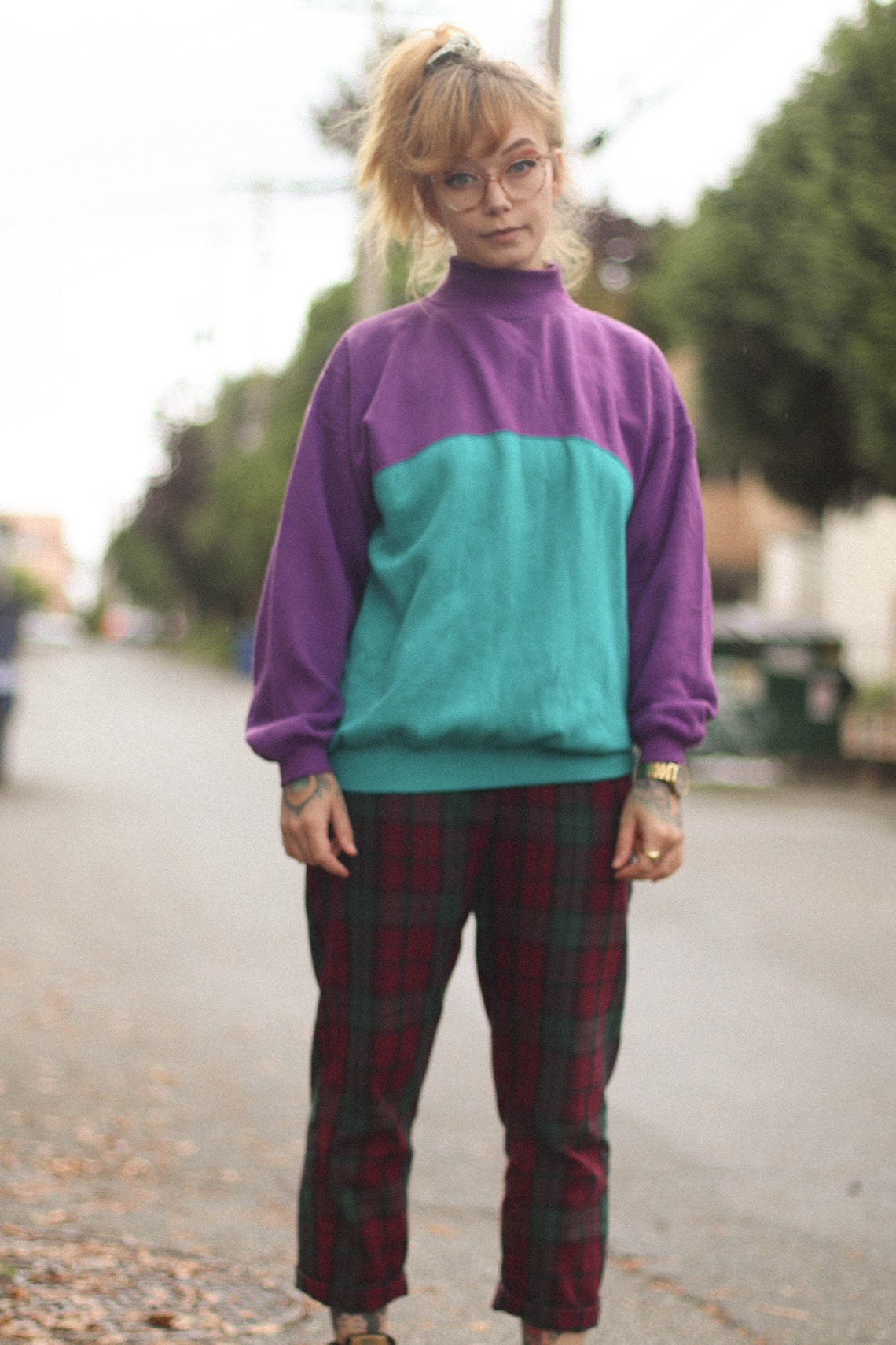 80s turtleneck outfit