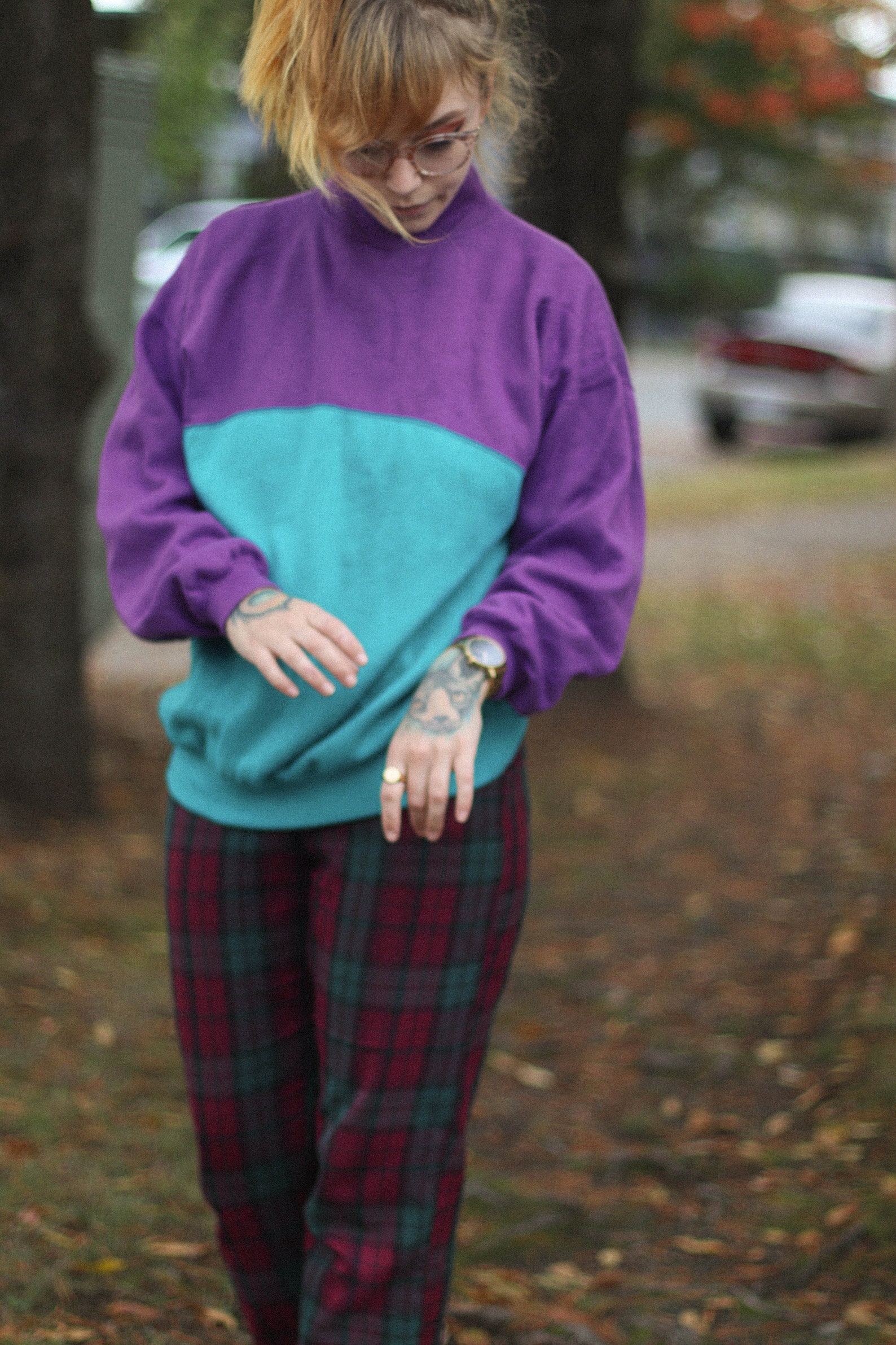 80s turtleneck outfit
