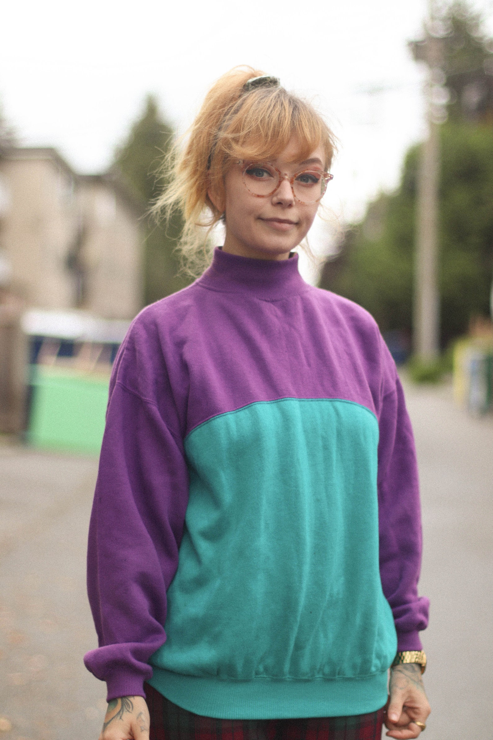 80s turtleneck outfit