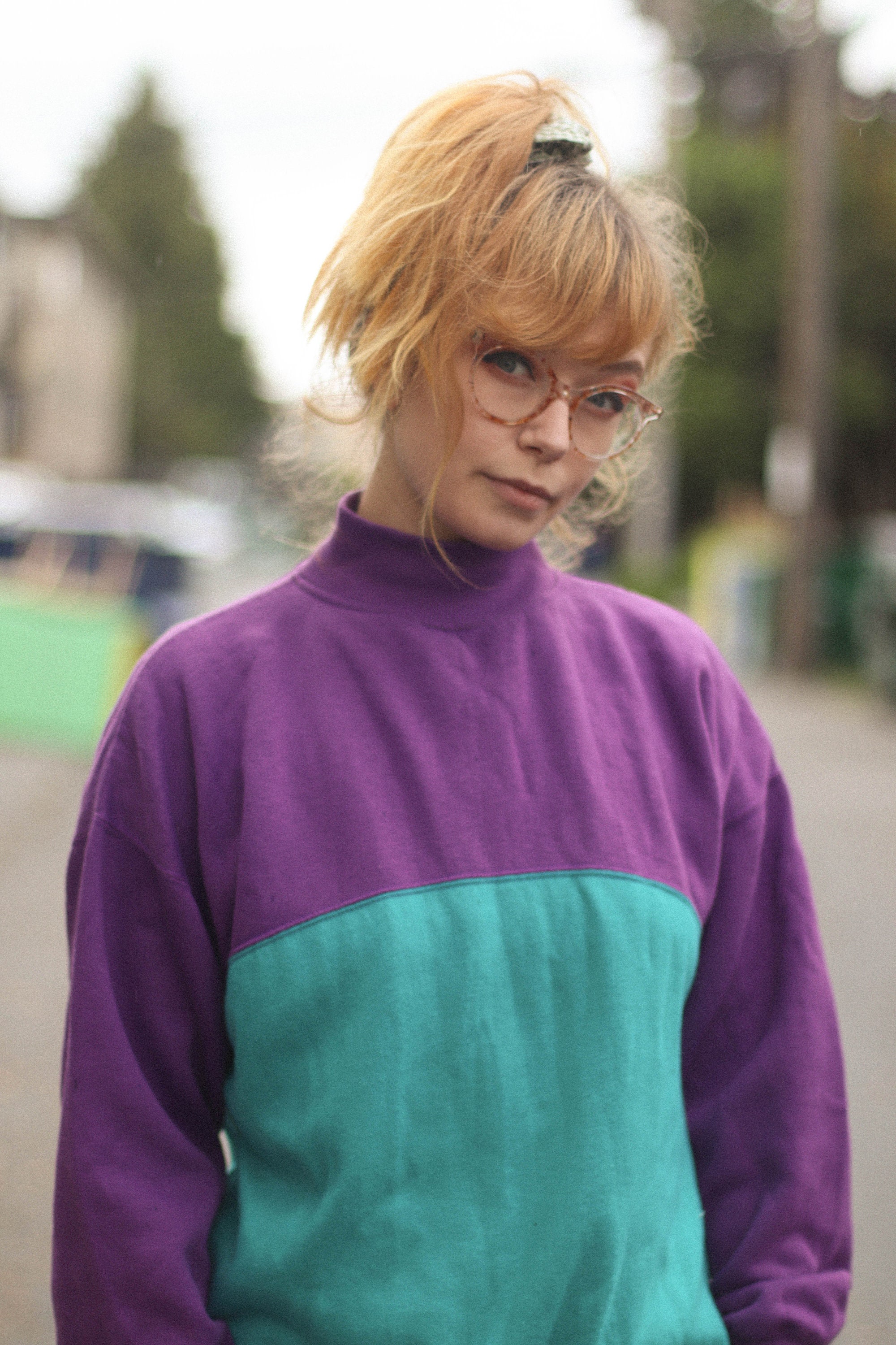 80s turtleneck outfit