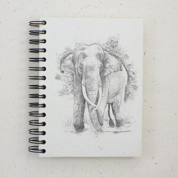 Tusker Tales: Mr. Ellie Pooh Elephant Dung Paper Tusker Sketch Large Notebook