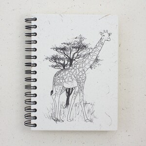Giraffe Serenity: Mr. Ellie Pooh Elephant Dung Paper Giraffe Sketch Large Notebook