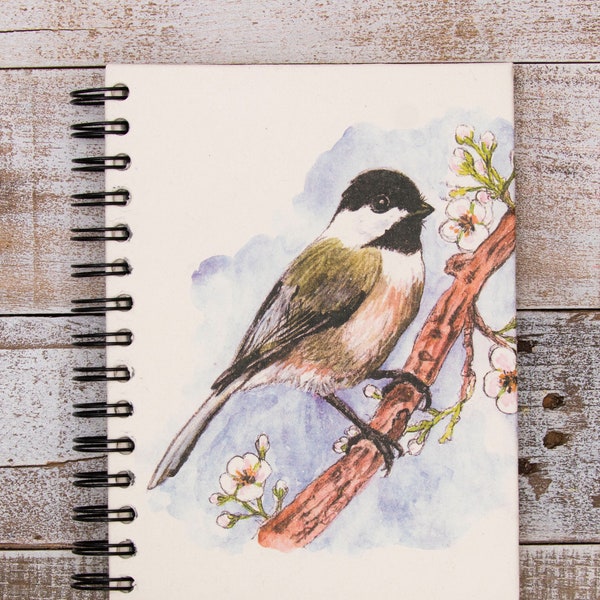 Nature-Inspired Elephant Dung Paper Notebook - Chickadee Sketch Design by Mr. Ellie Pooh