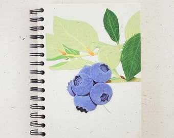 Blueberry Dreams: Elephant Dung Paper Large Notebook - Eco-Friendly Journal by Mr. Ellie Pooh