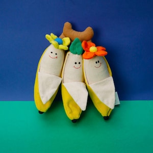 Handmade Banana Rattle - Cotton Fabric Baby Toy Gift