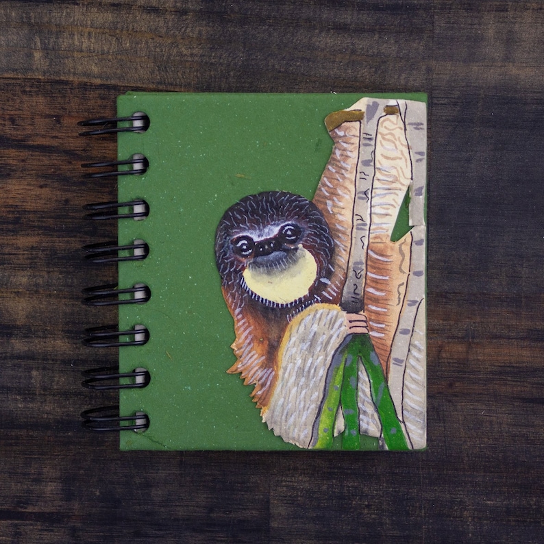 Sloth Taking Notes Mr. Ellie Pooh's Sloth Pocket Notebook - Sustainable Laid-back Note ...