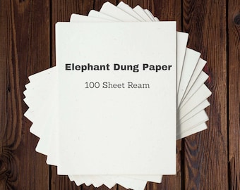 Earth-Friendly Elegance: 100 Sheets Elephant Dung Paper from Mr. Ellie Pooh (8.5"x11")