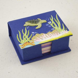 Eco-Friendly Elephant Dung Paper Sea Turtle Note Box with Note Paper by Mr. Ellie Pooh