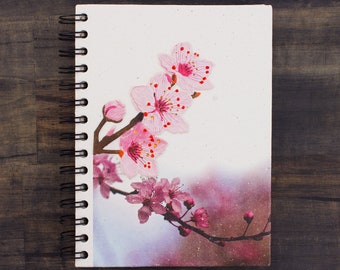 Blossom in Style: Mr. Ellie Pooh Elephant Dung Paper Cherry Blossom Large Notebook