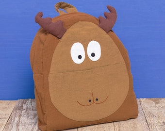 Cute Kids' Backpack with Moose Design - Mr. Ellie Pooh Handcrafted