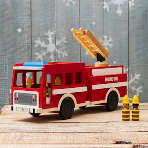 Artisan-Made Engine One Fire Truck and Firefighters Mr. Ellie Pooh Collection image 1