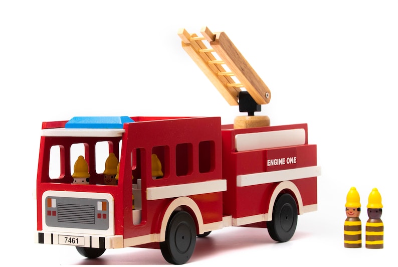 Artisan-Made Engine One Fire Truck and Firefighters Mr. Ellie Pooh Collection image 3