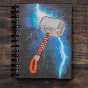 Mr. Ellie Pooh Elephant Dung Paper Mjölnir Hammer of Thor Large Notebook