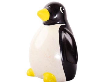 Mr. Ellie Pooh Artistry: Cute Penguin Soapstone Figurine - Handmade Whimsy