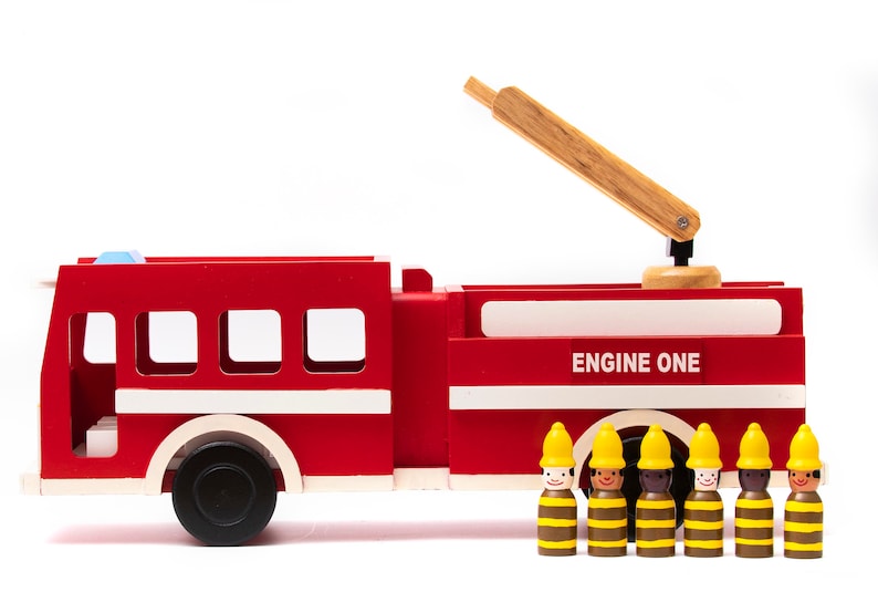 Artisan-Made Engine One Fire Truck and Firefighters Mr. Ellie Pooh Collection image 4