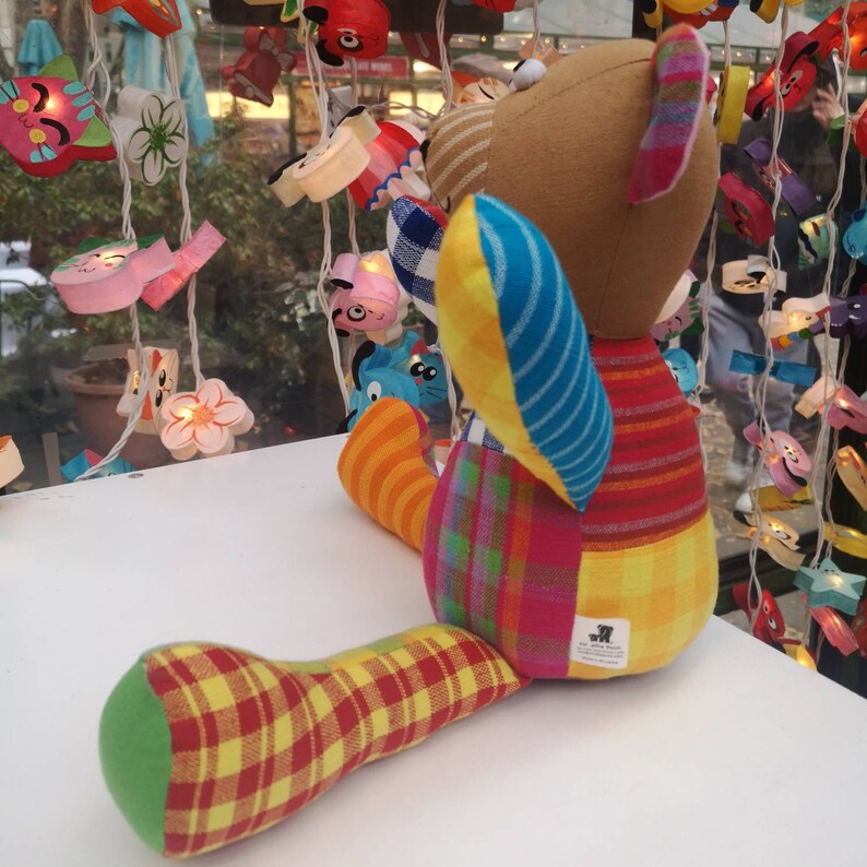 Handmade Fabric Cotton Patchwork Bear Doll - Adorable Stuffed Animal by ...