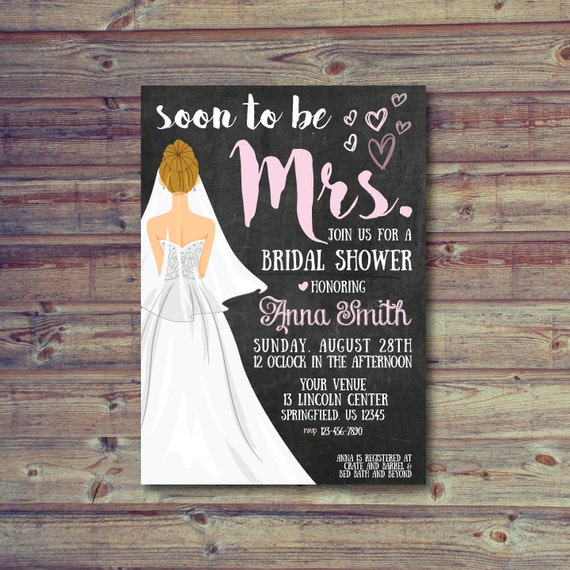 Bridal Shower Invitation Thank You Card Wedding Dress Etsy